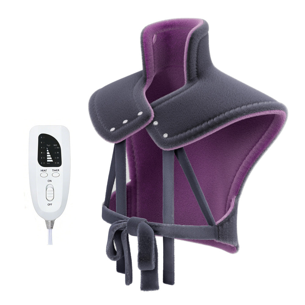 reliefRX Electric Heating Pad for Neck, Shoulders and Back, CoreMatrix™ Heating Technology for Pain Relief, Gifts for Women, Men & Mom, UltraSoft MachineWashable, 6 Heat Settings & 4 Timers - Purple