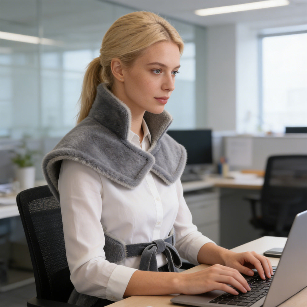 reliefRX Electric Heating Pad for Neck, Shoulders and Back, CoreMatrix™ Heating Technology for Pain Relief, Gifts for Women, Men & Mom, UltraSoft MachineWashable, 6 Heat Settings & 4 Timers - Gray