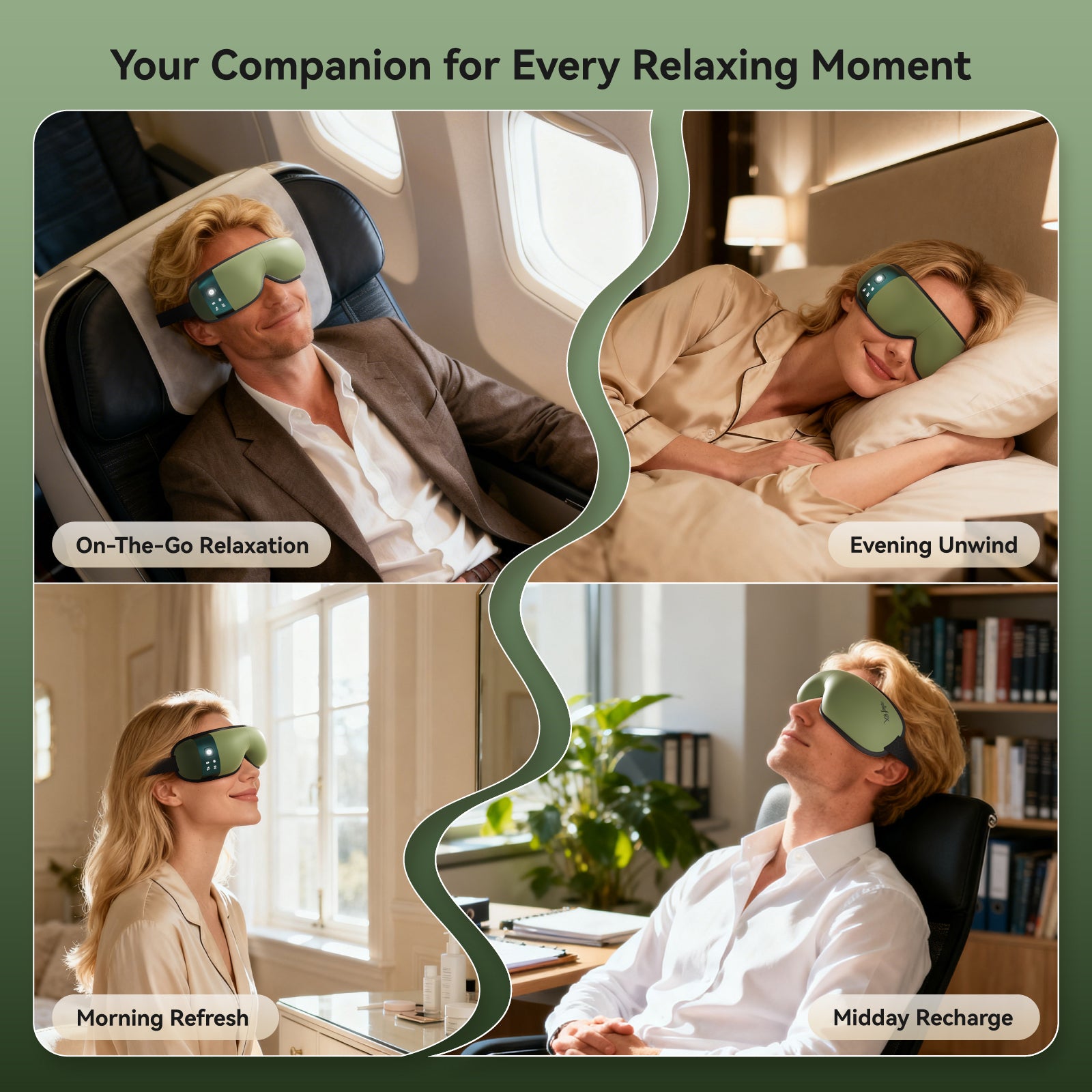 Eye Massager with Heat and Cooling for Migraines Dry Eyes, Dark Circles, Rechargeable Cold Heated Eye Massager Gifts for Women and Men