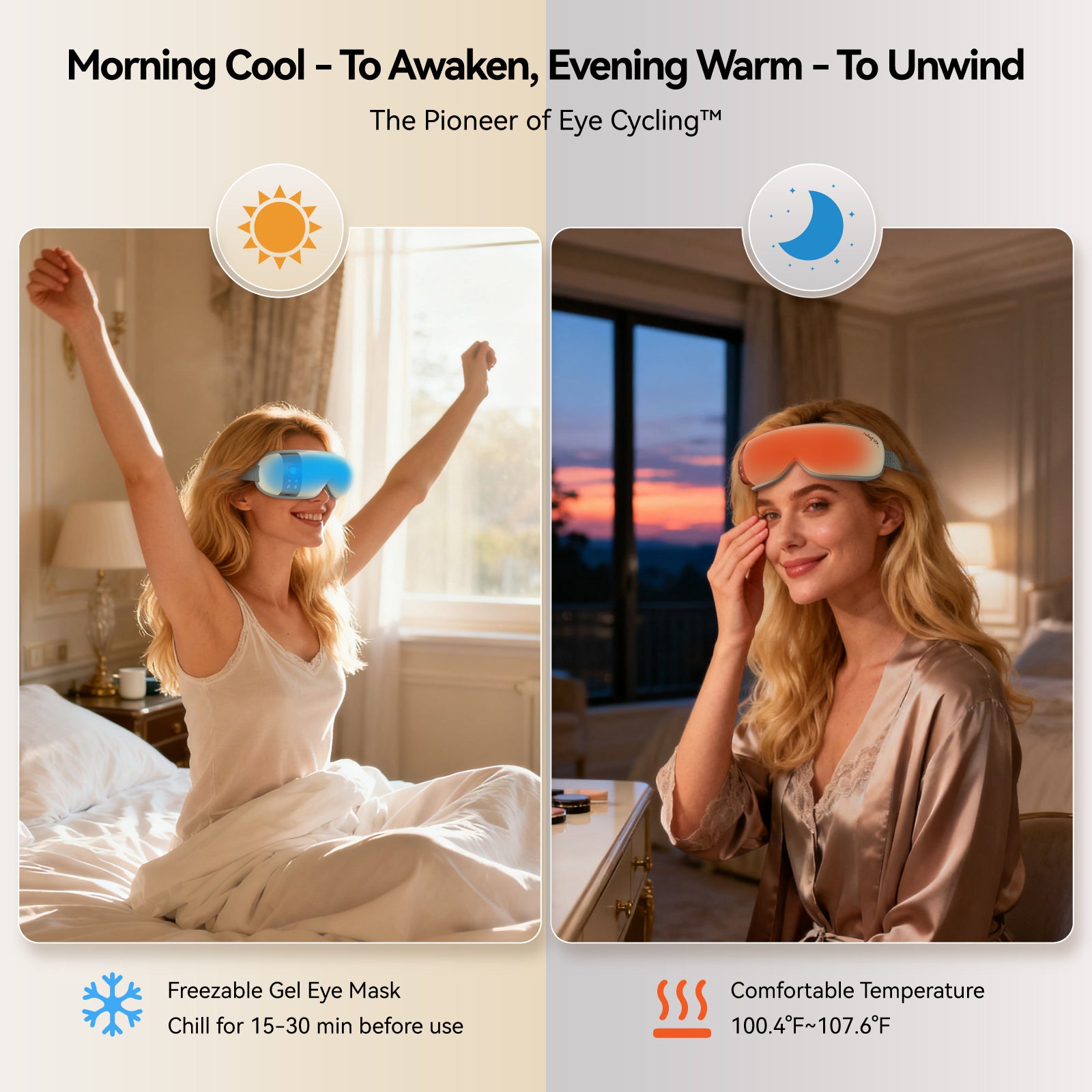 Eye Massager with Heat and Cooling Gifts for Women Mom Smart Sleep Mask for Dry Eyes Relax, Reduce Strain for Men Dad Her Him