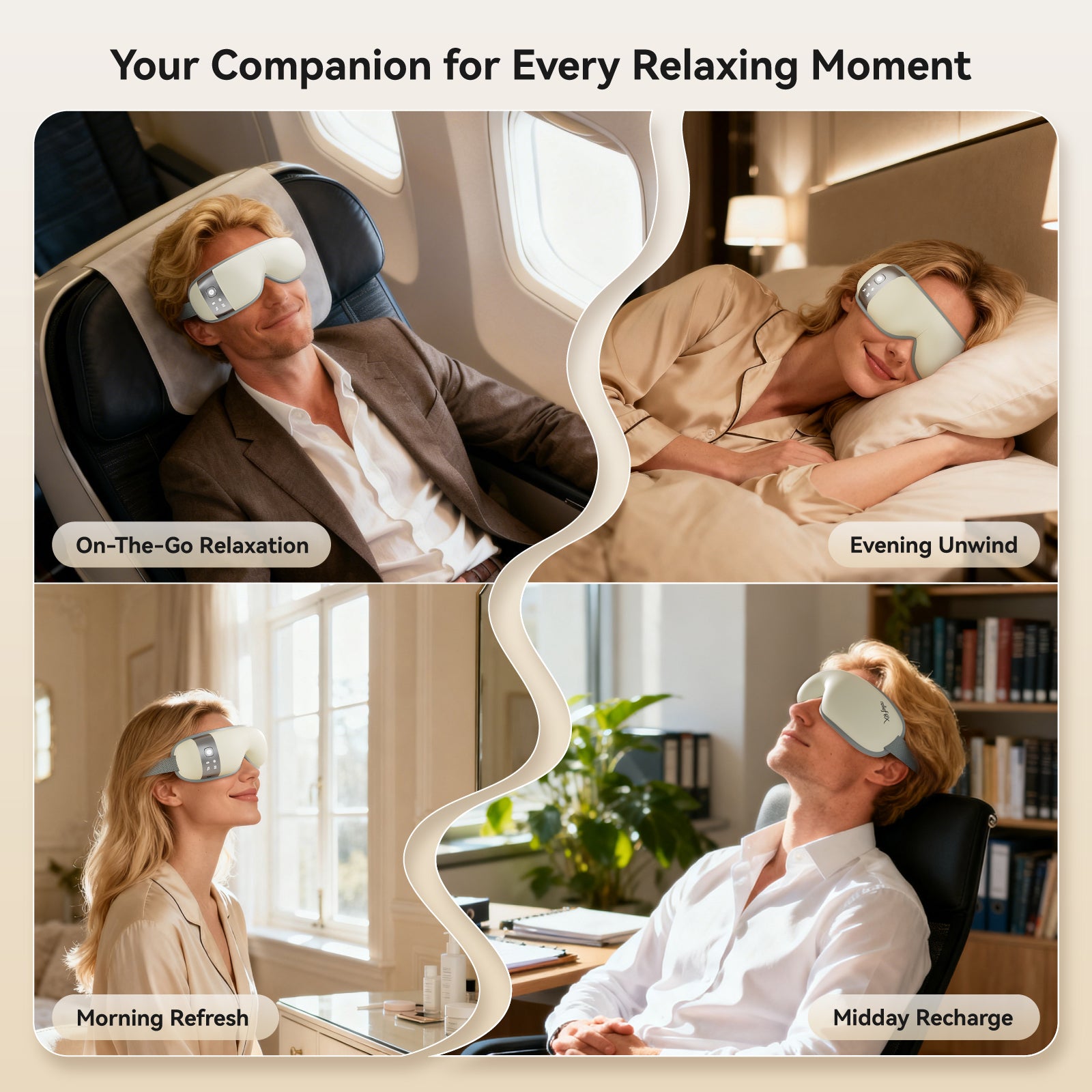 Eye Massager with Heat and Cooling Gifts for Women Mom Smart Sleep Mask for Dry Eyes Relax, Reduce Strain for Men Dad Her Him